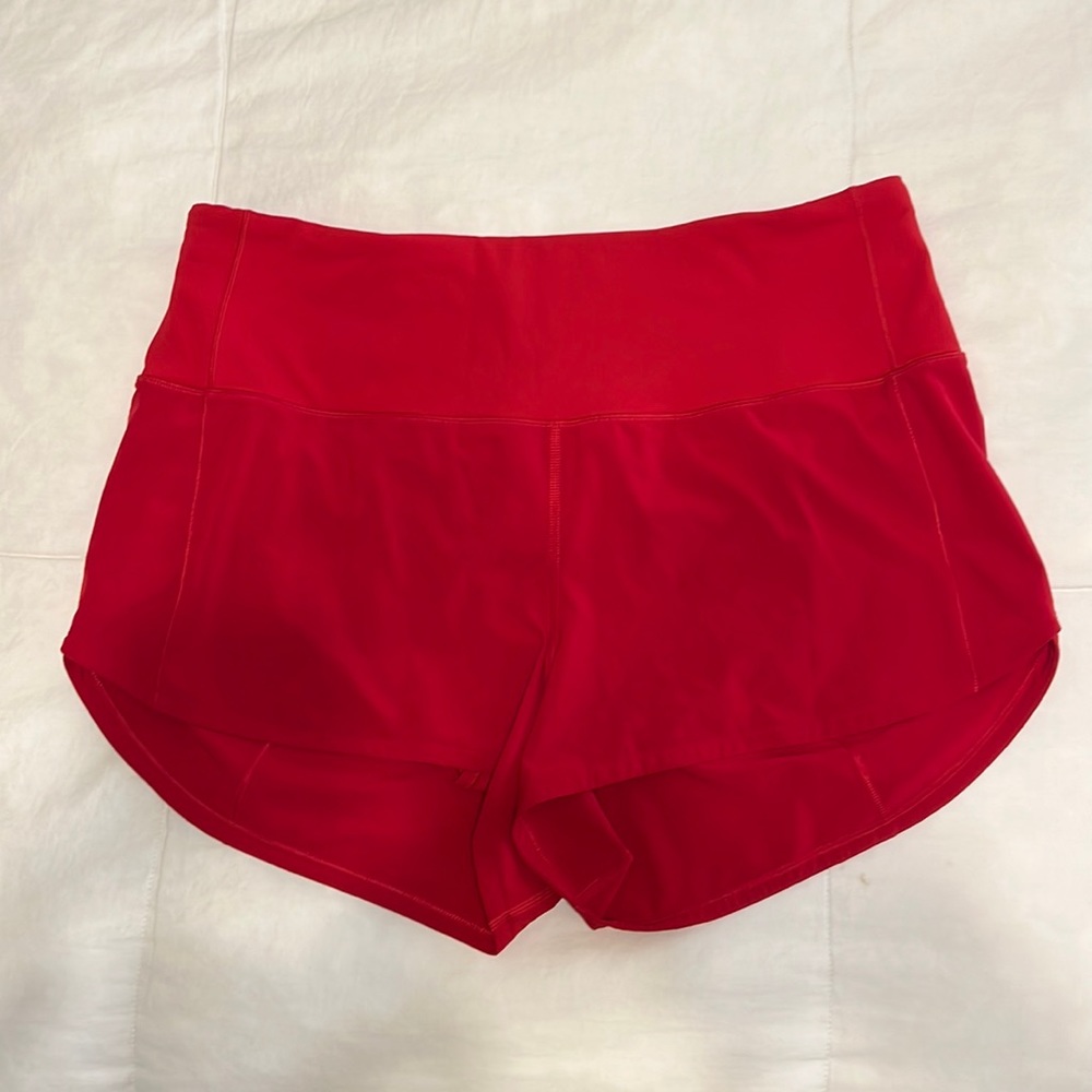 NWOT Lululemon Speed Up shorts red size 8